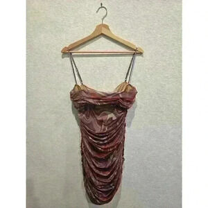 House of CB purple mini mesh dress. Sz Large